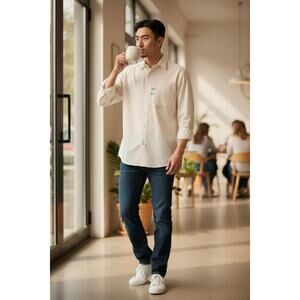 NWT Van Heusen Men's Fitted Dress Shirt  Lemon Glaze 2XL